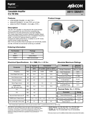A611 Datasheet PDF Tyco Electronics
