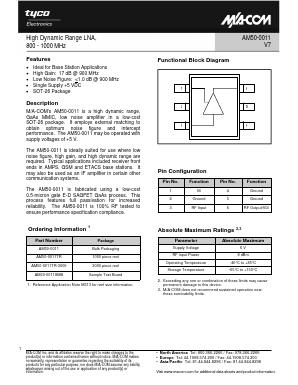 AM50-0011SMB Datasheet PDF Tyco Electronics