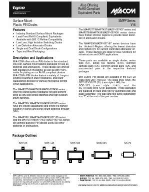 MA4P290 Datasheet PDF Tyco Electronics