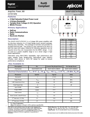 MAAP-000074-PKG001 Datasheet PDF Tyco Electronics