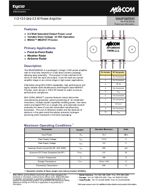 MAAPGM0040 Datasheet PDF Tyco Electronics