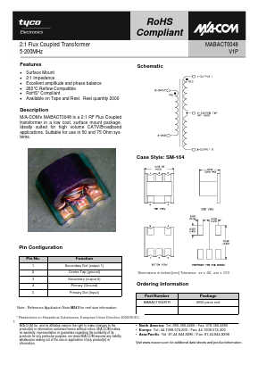 MABACT0048TR Datasheet PDF Tyco Electronics