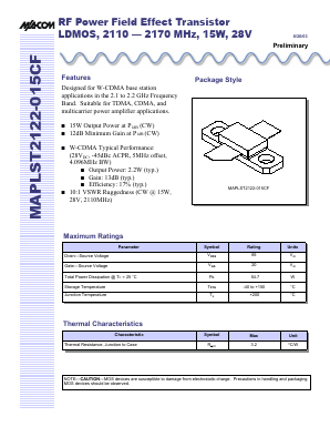 MAPLST2122-015CF Datasheet PDF Tyco Electronics