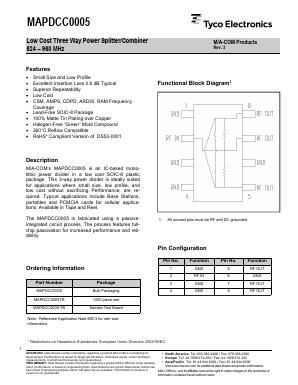 MAPDCC0005 Datasheet PDF Tyco Electronics