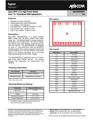 MASWSS0091 Datasheet PDF Tyco Electronics