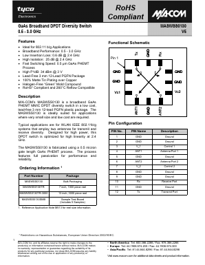 MASWSS0130 Datasheet PDF Tyco Electronics
