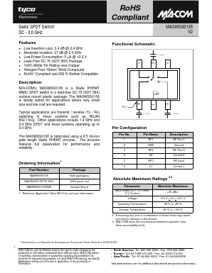 MASWSS0136 Datasheet PDF Tyco Electronics