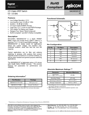 MASWSS0167TR-3000 Datasheet PDF Tyco Electronics