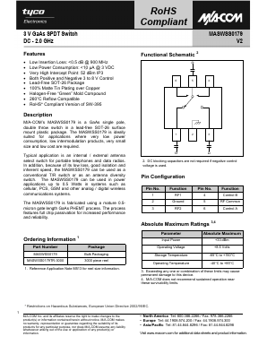 MASWSS0179 Datasheet PDF Tyco Electronics