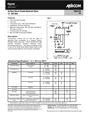 MDS-223PIN Datasheet PDF Tyco Electronics