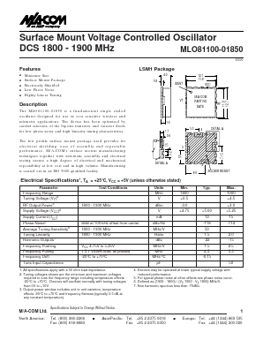 MLO81100-01850 Datasheet PDF Tyco Electronics