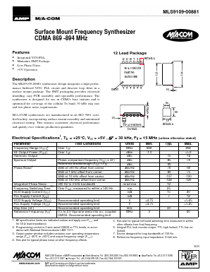 MLS9109-00881 Datasheet PDF Tyco Electronics