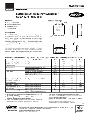 MLS9208-01800 Datasheet PDF Tyco Electronics