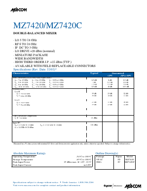 MZ7420C Datasheet PDF Tyco Electronics