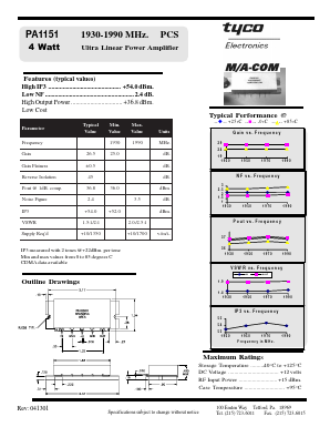 PA1151 Datasheet PDF Tyco Electronics