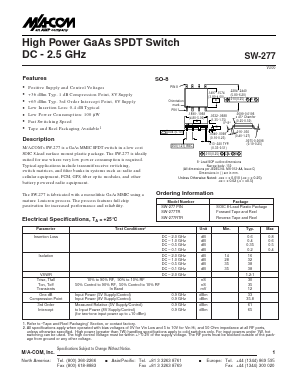 SW-277 Datasheet PDF Tyco Electronics