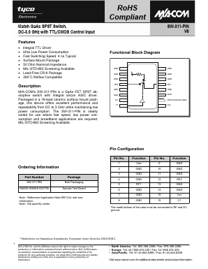SW-311-PIN Datasheet PDF Tyco Electronics