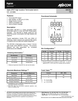 SW-393TR Datasheet PDF Tyco Electronics
