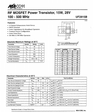 UF2815B Datasheet PDF Tyco Electronics