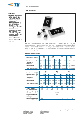 CRG0805F1R0 Datasheet PDF Tyco Electronics