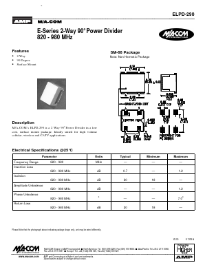 ELPD-290 Datasheet PDF Tyco Electronics