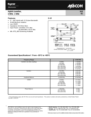 H-9SMA Datasheet PDF Tyco Electronics