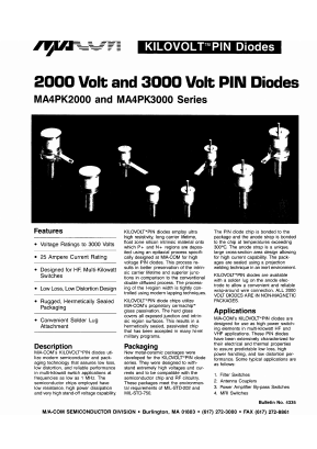 MA4PK2000 Datasheet PDF Tyco Electronics