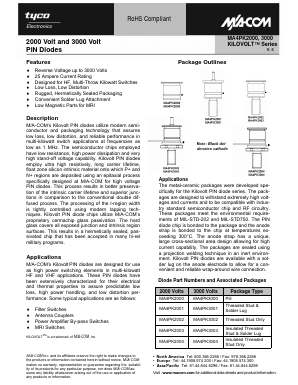 MA4PK3000 Datasheet PDF Tyco Electronics