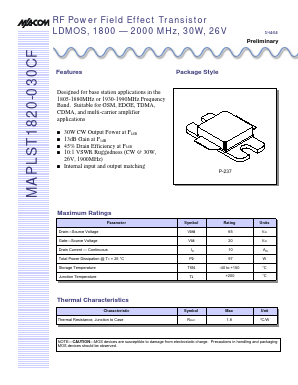 MAPLST1820-030CF Datasheet PDF Tyco Electronics
