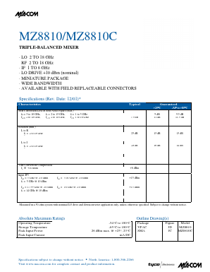 MZ8810 Datasheet PDF Tyco Electronics