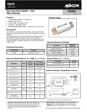 PA2001 Datasheet PDF Tyco Electronics