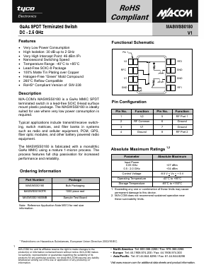 MASWSS0180TR Datasheet PDF Tyco Electronics