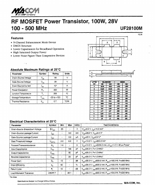 UF28100M Datasheet PDF Tyco Electronics