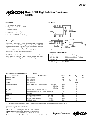 SW-394TR Datasheet PDF Tyco Electronics
