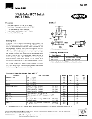 SW-395PIN Datasheet PDF Tyco Electronics