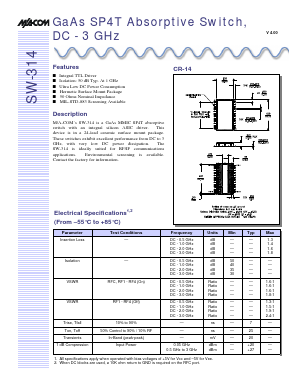 SW-314 Datasheet PDF Tyco Electronics