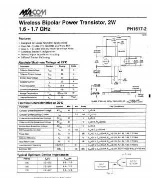 PH1617-2 Datasheet PDF Tyco Electronics