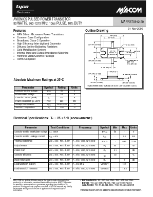 MAPRST0912-50 Datasheet PDF Tyco Electronics