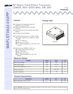 MAPLST0822-002PP Datasheet PDF Tyco Electronics