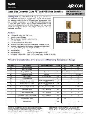 MADRMA0001 Datasheet PDF Tyco Electronics