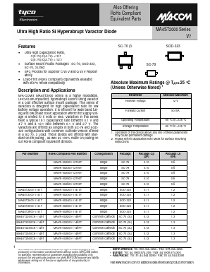 MA4ST2500CK-1146T Datasheet PDF Tyco Electronics