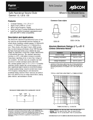 MA46451 Datasheet PDF Tyco Electronics