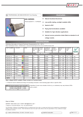 695-930-52-50 Datasheet PDF Marl International Limited