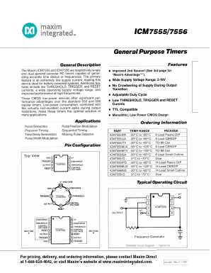 ICM7555ISA Datasheet PDF Maxim Integrated