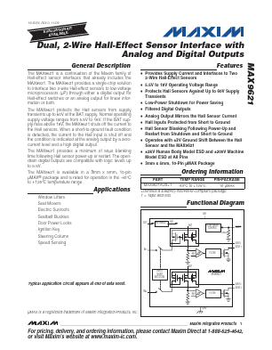 MAX9621 Datasheet PDF Maxim Integrated
