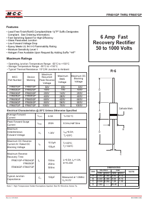 FR601GP-AP Datasheet PDF Micro Commercial Components