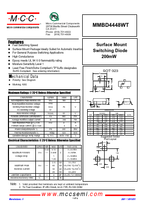 MMBD4448WT Datasheet PDF Micro Commercial Components