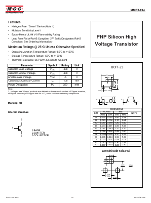 MMBTA94-TP Datasheet PDF Micro Commercial Components