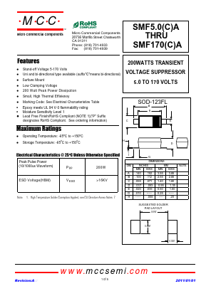 SMF12A Datasheet PDF Micro Commercial Components