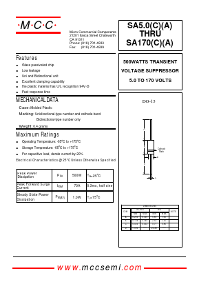 SA90A Datasheet PDF Micro Commercial Components